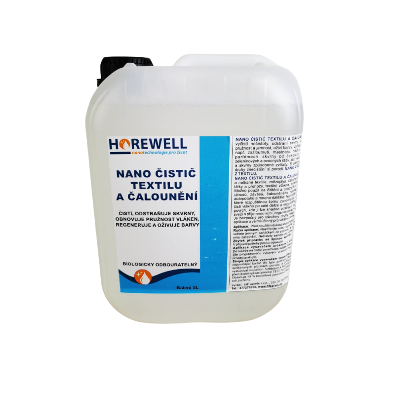 Horewell Nano čistič textilu a čalúnenia - koncentrát 5 l Darček Nano handrička z mikrovlákna