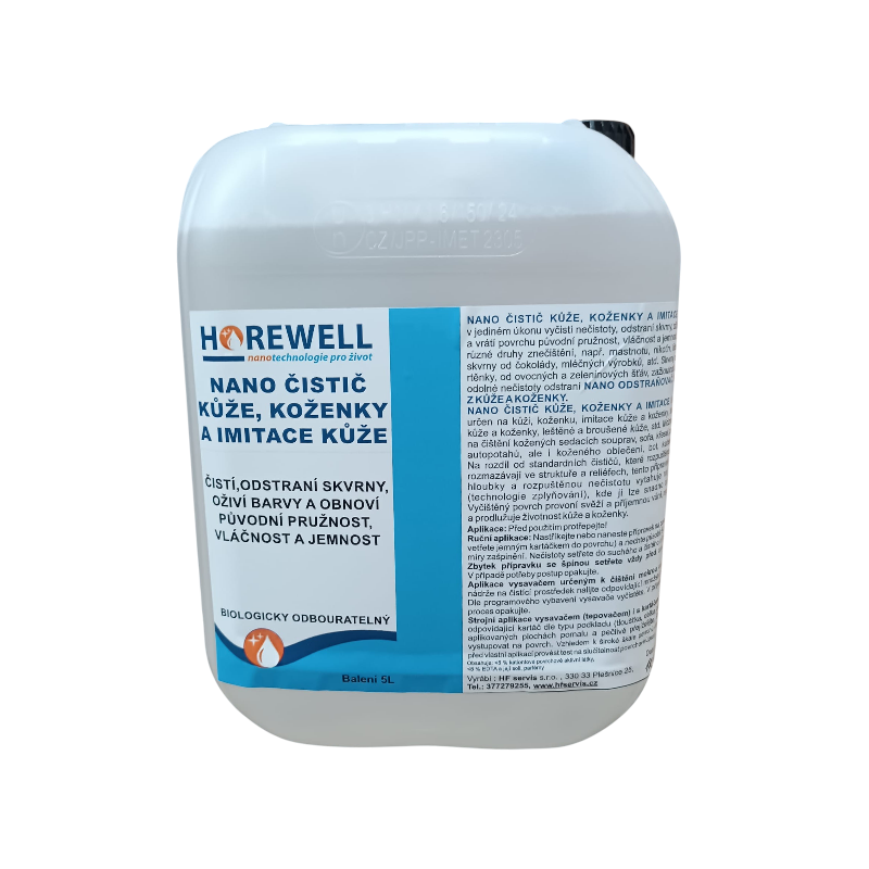 Horewell Nano čistič kože, koženky a imitácia kože - koncentrát 5 l Darček Nano handrička z mikrovlákna
