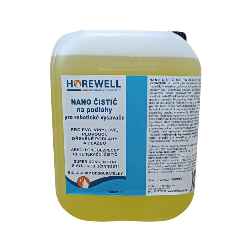 Horewell Čistič na podlahy pre robotické vysávače 5 l Darček Nano handrička z mikrovlákna