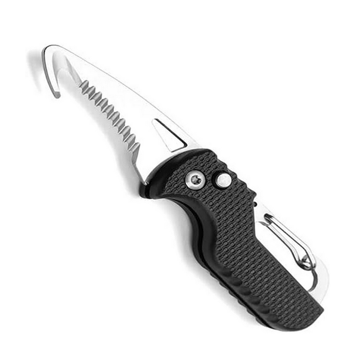 Prívesok na kľúče s rezačkou na bezpečnostné pásy/krabice