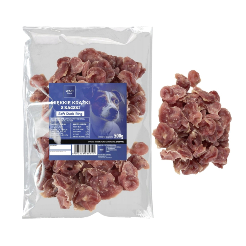 WAFI Mäkké kačacie krúžky pre psov 500 g