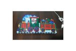 Vánoční multikolor LED dekorace Santa a vláčkem 45 x 24 cm
