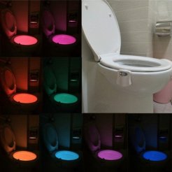 LED nočné svetlo na WC s pohybovým a súmrakovým čidlom