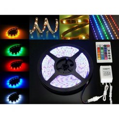 RGB LED pásek voděodolný 5m 60 SMD2835/m + zdroj + RGB ovládač