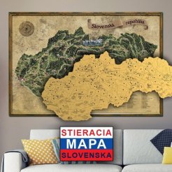 Stieracia mapa Slovenska DELUXE XL - zlatá