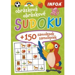 Obrázková/obrázkové sudoku + 150 samolepek/150 samolepiek – zelený sešit/zelený zošit