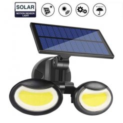 Dvojité solární venkovní 108 LED COB osvětlení s pohybovým senzorem