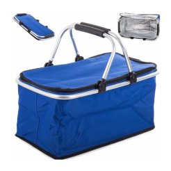 Nákupný piknikový košík termo modrý