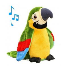 Interaktívny plyšový hovoriaci papagáj zelený