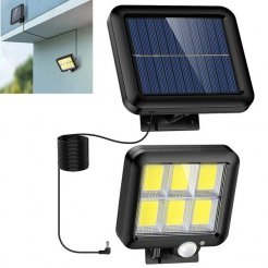 Solární venkovní 120 LED COB osvětlení s pohybovým senzorem