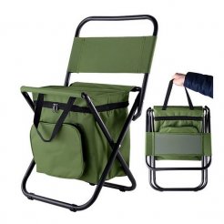Kempingová skladacia stolička s termo brašňou zelená