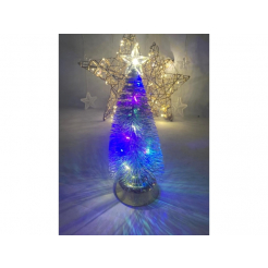 Dekoratívny svietiaci vianočný stromček, 14 LED RGB, 26 cm