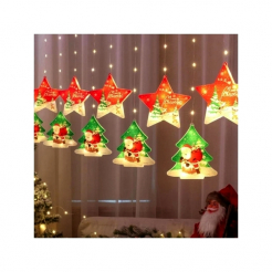 Světelný závěs 95LED vánoční stromek s hvězdičkami 2,5 m