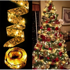 Svietiaca vianočná stuha SHINESTRAP 5m zlatá