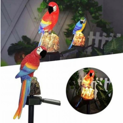 Dekoratívna LED solárna lampa Papagáj