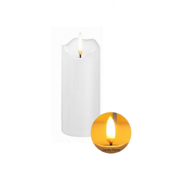 LED svíčka s pevným knotem, bílá 15 cm