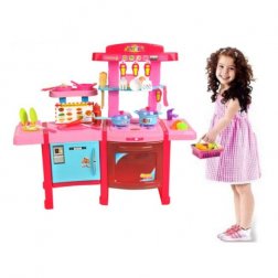 Matex Toys nagy gyerekkonyha kiegészítőkkel, rózsaszín