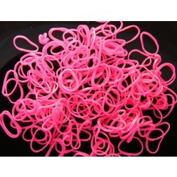 Loom Bands gumičky s háčkem 270 ks - neonové růžové