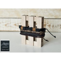 Amore SN110 3 db-os bőr karkötő készlet