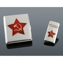 Tabatěrka se zapalovačem a znakem CCCP
