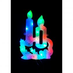 Vánoční multikolor LED dekorace Svícen 29 cm