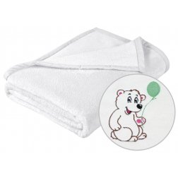 Brotex Detská micro deka 75x100cm biela s výšivkou