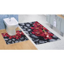 Kúpeľňová sada predložiek 3D 60x100 + 60x50cm Orchidea