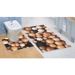 Kúpeľňová sada predložiek 3D 60x100 + 60x50cm Dřevěné koule