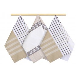 Brotex Kuchynská utierka 50x70cm béžový,hnědý,bílý
