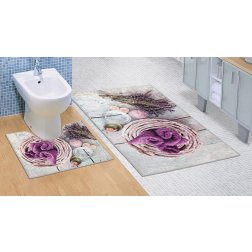 Brotex Koupelnová sada předložek 3D 60x100+60x50cm Levandule