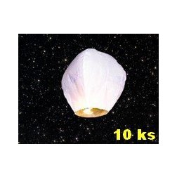 Lampiony štěstí bílý 10 ks