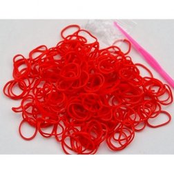 Loom Bands gumičky s háčikom na pletenie - červené