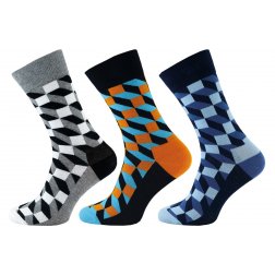 Ponožky Happy Socks 3 páry káro