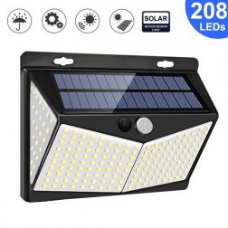 Solárne vonkajšie 208 LED SMD osvetlenie s pohybovým senzorom