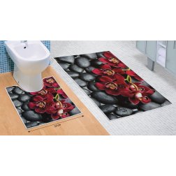Koupelnová sada předložek 3D 60x100+60x50cm Orchidea