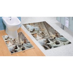 Kúpeľňová sada predložiek 3D 60x100 + 60x50cm Morské lastury