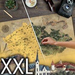 Letörlő Csehország térkép deluxe XXL - arany