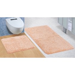 Kúpeľňová sada predložiek Micro 60x100 + 60x50cm lososová
