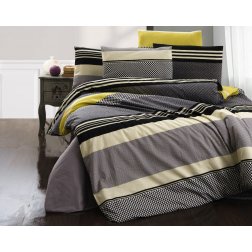 Predĺžené obliečky krep 140x220, 70x90cm Racing yellow