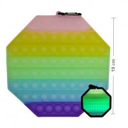 Pop IT Antistressz játék Octagon 19cm-es, sötétben világító