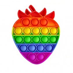 Pop It rainbow antistressz játék eper-alakú