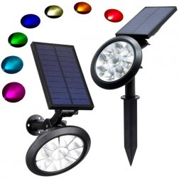 Solárna lampa RGBW LED Farebná záhrada