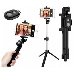 Selfie tyč, statív s bluetooth ovládačom 3v1