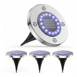 Solárne svietidlo do zeme 16 LED, studená biela, 4 ks