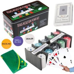 Texas Hold`em póker zsetonkészlet 200 db + vászon