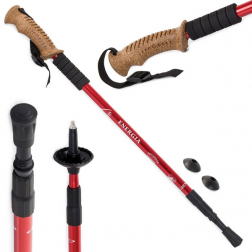 Trek teleszkópos parafa túrabot K Nordic Walking, 2 db, piros