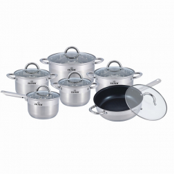 Zilner ZL-8107 12 db-os rozsdamentes acél edénykészlet