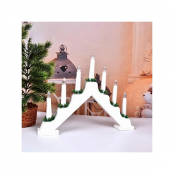 Adventi gyertyatartó WHITE WOOD 7 LED