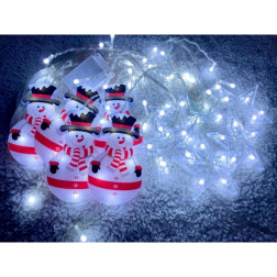 Fényfüggöny 95 LED-es Hóember csillagokkal 2,5 m