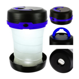 Skladacia turistická lampa 2v1 - modrá